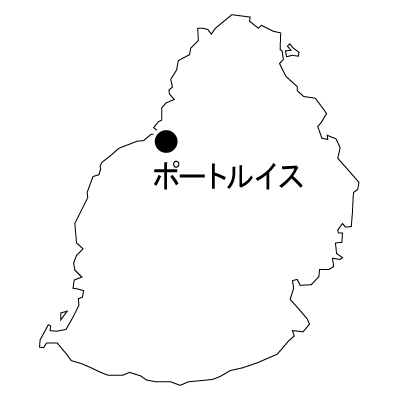 モーリシャス共和国無料フリーイラスト｜首都名(白)